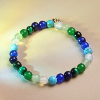Pride Semi-Precious Beaded Bracelet in Blue