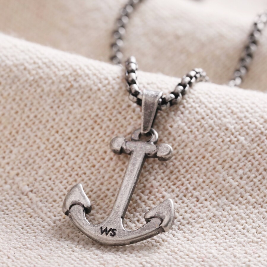 Mens Anchor Necklace Custom, Engraved Nautical Necklace for Man,  Personalized With Your Own Words - Etsy