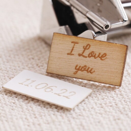 Wooden and Paper Token Wooden and Paper Tokens for the Personalised Silver Envelope Cufflinks
