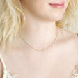 Freshwater Pearl Chain Necklace in Gold on Model