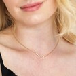 Close up of Freshwater Pearl Chain Necklace in Gold on model