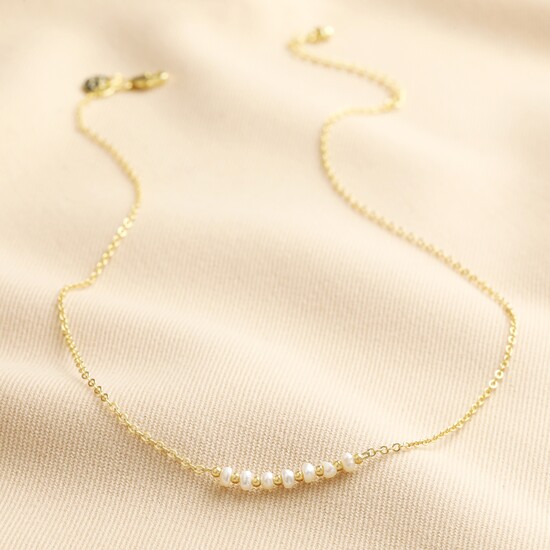 Freshwater Pearl Gold Chain Necklace 