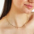 Semi-Precious Opal Stone Droplet Necklace in Gold on model