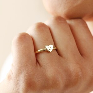 Smiling Heart Face Adjustable Ring in Gold