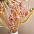 Close Up of Flowers From Spring Meadow Dried Flower Letterbox Bouquet Arranged in Vase
