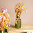 Spring Meadow Dried Flower Posy with Vase on Neutral Background