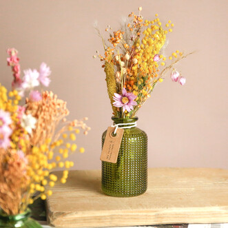 Spring Meadow Dried Flower Posy with Vase