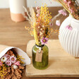 Spring Meadow Dried Flower Posy with Vase on Wooden Surface