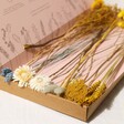 Large Yellow and Blue Dried Flowers Letterbox Gift Inside Box