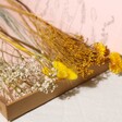 Close Up of Florals From Large Yellow and Blue Dried Flowers Letterbox Gift