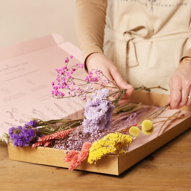 Long Stem Bright Dried Flower Letterbox Bouquet