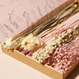 Long Stem Vintage Pink Dried Flower Letterbox Bouquet Packaging Open