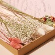 Packaging Open Showing Flowers in Long Stem Vintage Pink Dried Flower Letterbox Bouquet