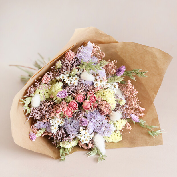 Luxury Pastel Dried Flower Bouquet | Lisa Angel