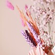 Close Up of Pink and Purple Flowers in Pastel Bestie Dried Flower Bunch