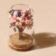 Pink Toned Small Dried Flower Offcut Glass Dome on Neutral Background