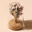 Natural Toned Small Dried Flower Offcut Glass Dome on Neutral Background