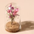 Vintage Toned Small Dried Flower Offcut Glass Dome on Neutral Background