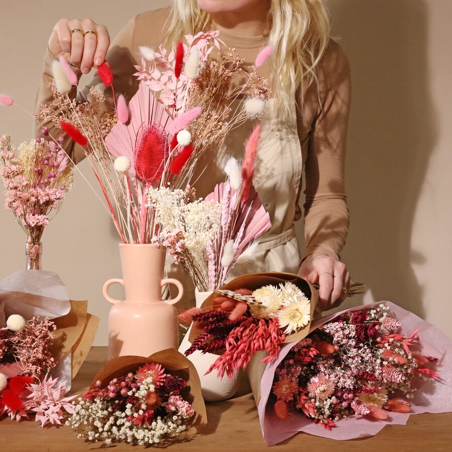 Vibrant Romantic Dried Flower Bouquet Lisa Angel