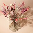 Vintage Valentine's Cut Dried Flowers Letterbox Gift Displayed in a Glass Vase