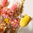 Close Up of Details of Yellow and Pink Dried Flower Bouquet