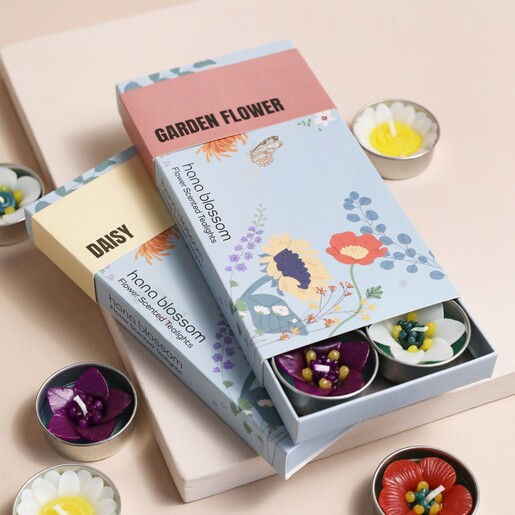 Hana Blossom Garden Flower Scented Tealights With Daisy Version