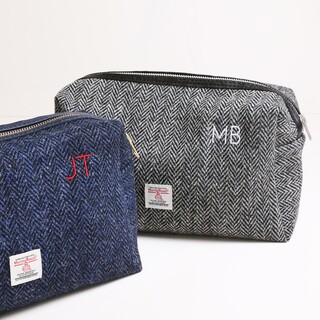 Personalised Harris Tweed 100% Wool Wash Bag
