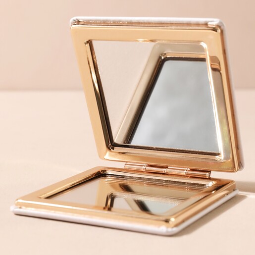 Gorgeous Mum Compact Mirror Open with Neutral Background