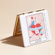 Love Tarot Card Compact Mirror on Neutral Background
