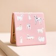 Pink Dog Compact Mirror Propped up