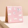 Pink Dog Compact Mirror Propped up