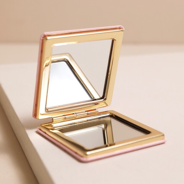 Pink Compact Pink Dog Print Compact Mirror | Beauty Accessories | Lisa Angel