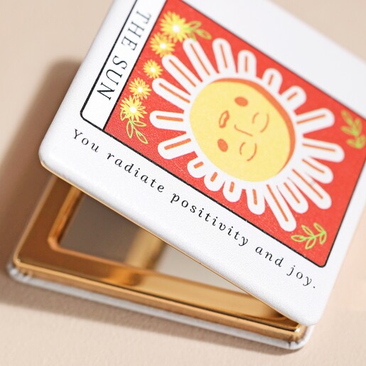 Close Up of The Sun Tarot Card Compact Mirror