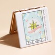 The World Tarot Card Compact Mirror on Neutral Background