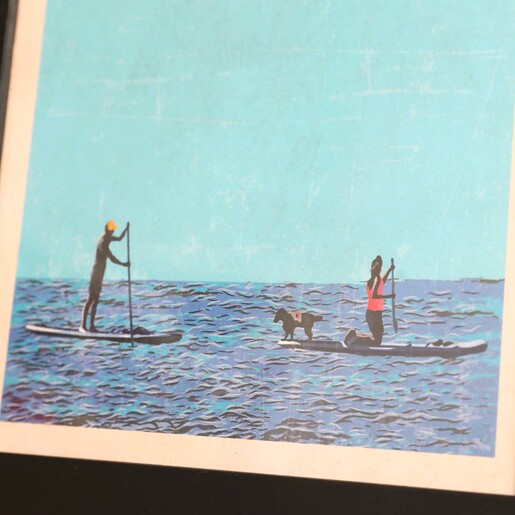 Go with the Flow A4 Framed Print Paddleboarders Close Up