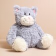 Warmies Microwaveable Blue Cat Soft Toy on neutral surface