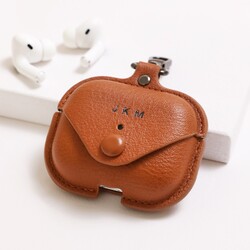 Personalised AirPods Pro Soft Vegan Leather Case in Tan