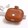 Back of Personalised AirPods Pro Soft Vegan Leather Case in Tan