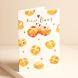 Nice Buns Valentine's Day Card standing against beige backdrop