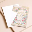 Happily Ever After Valentine's Day Card tucked inside of white envelope
