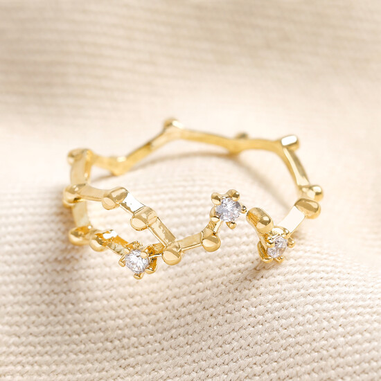 Adjustable Constellation Ring in Gold