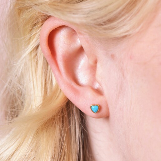 Blue gem cheapest heart earrings