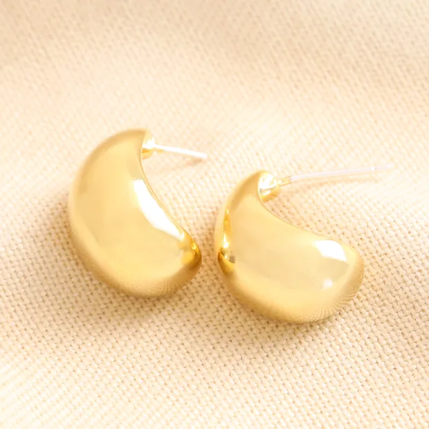 Chunky Teardrop Half Hoop Earrings in Gold Chunky Teardrop Half Hoop Earrings in Gold