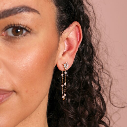 Close Up of Earrings on Model