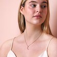 Crescent Moon Pendant Necklace Rose Gold on Model