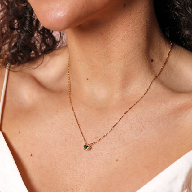 Oval Green Crystal Pendant Necklace and Bracelet Set for Women