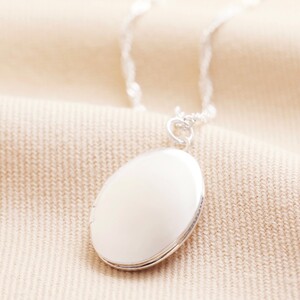 Oval Locket Necklace in Silver