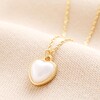 Pearl Heart Pendant Necklace in Gold