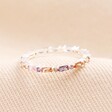 Pastel Baguette Crystal Ring in Silver on Beige fabric