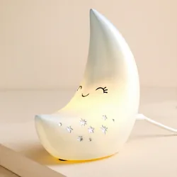 Smiling Crescent Moon LED Night Light